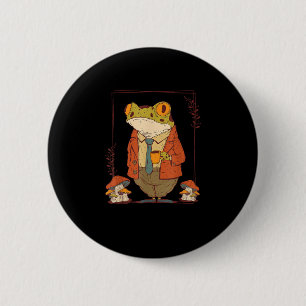 Frog Goblincore Academia Aesthetic Mushroom 6 Cm Round Badge