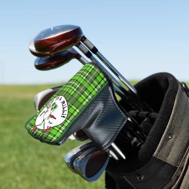 Frog Golfing Grip It and Ribbit Funny Personalised Golf Head Cover (In Situ)