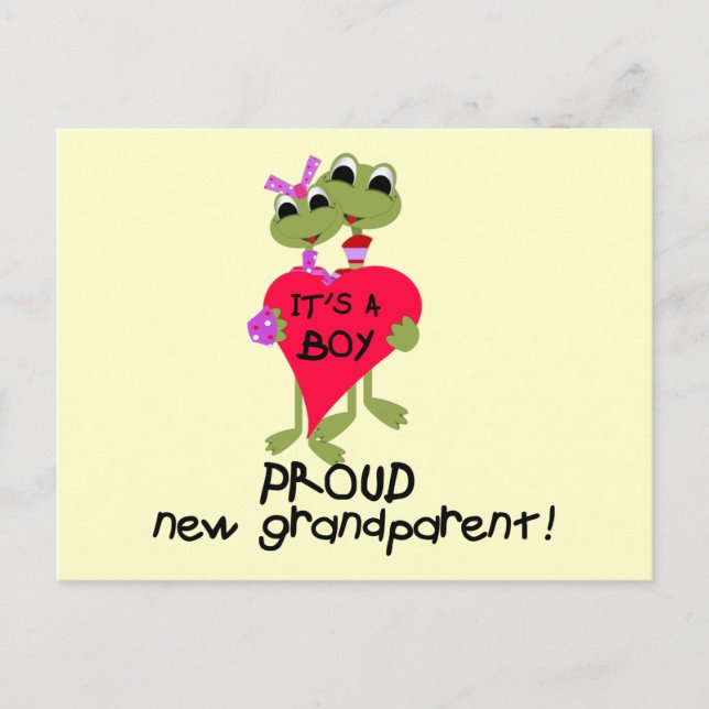 Frog Grandparent of Boy Tshirts and Gifts Postcard (Front)