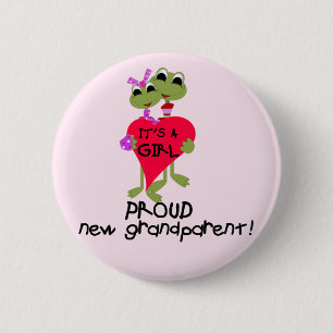 Frog Grandparent of Girl Tshirts and Gifts 6 Cm Round Badge