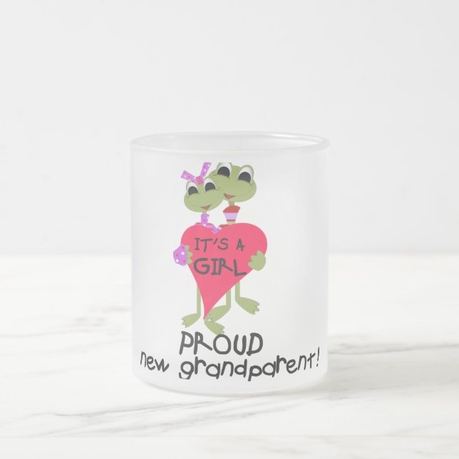 Frog Grandparent of Girl Tshirts and Gifts Frosted Glass Coffee Mug (Center)