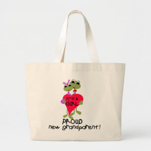 Frog Grandparent of Girl Tshirts and Gifts Large Tote Bag