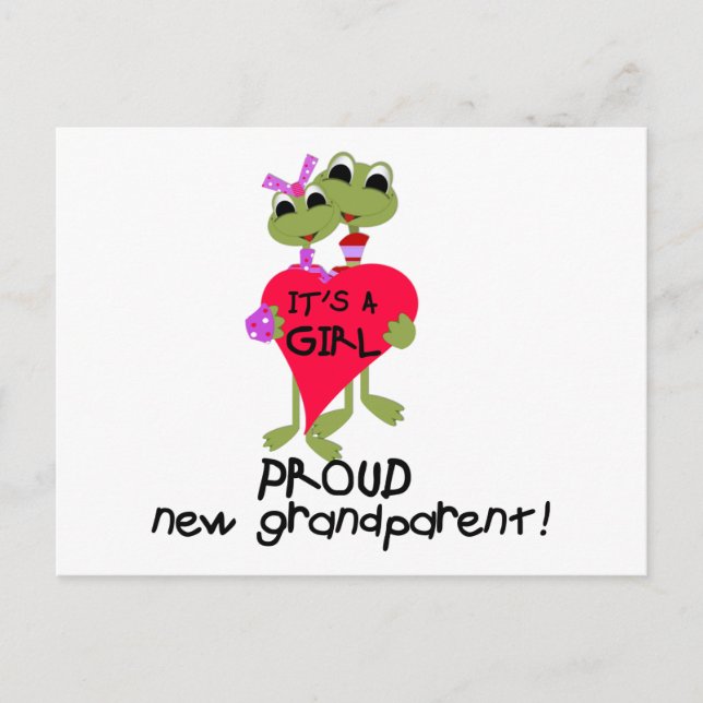 Frog Grandparent of Girl Tshirts and Gifts Postcard (Front)