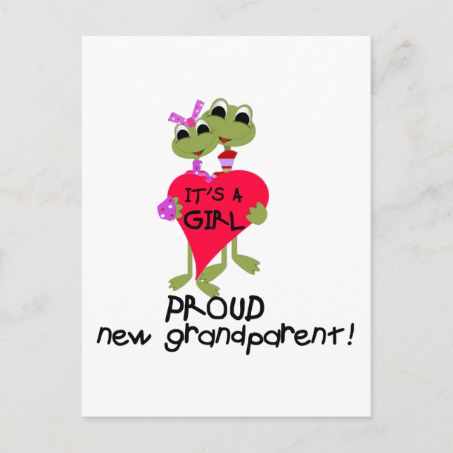 Frog Grandparent of Girl Tshirts and Gifts Postcard (Front)