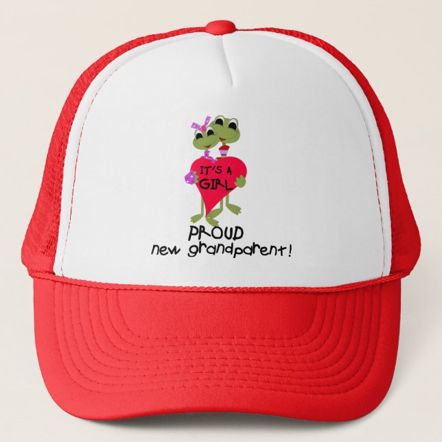 Frog Grandparent of Girl Tshirts and Gifts Trucker Hat (Front)