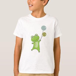 Frog Green Balloons Funny Animals For Kids T-Shirt