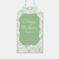 Frog Green White Flora Girl Happy Birthday 