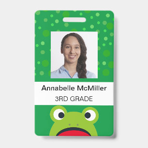 Frog Green Wild Teacher ID Badge