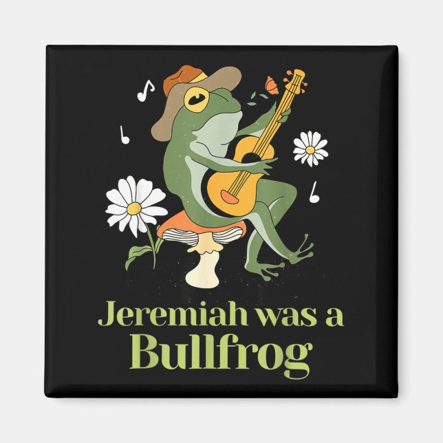 Frog Guitar-jeremiah Was Bullfrog Funny Saying  Magnet (Front)