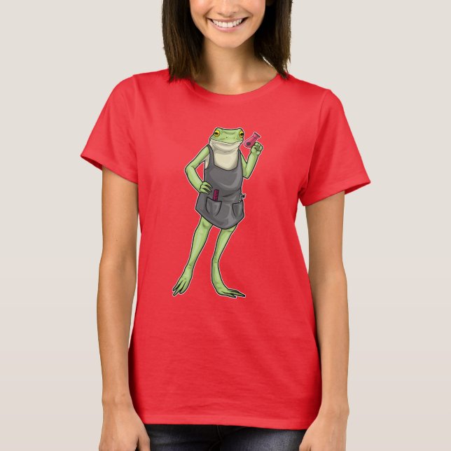 Frog Hairdresser Hairdryer T-Shirt (Front)