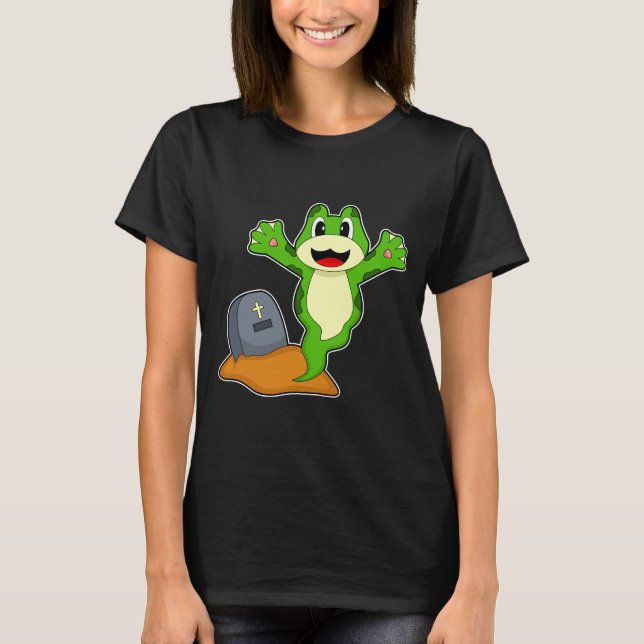 Frog Halloween Grave T-Shirt (Front)