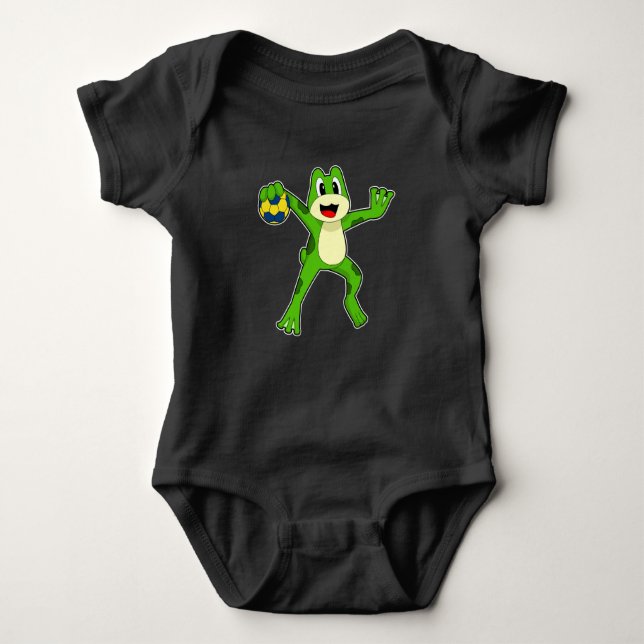 Frog Handball player Handball Baby Bodysuit (Front)
