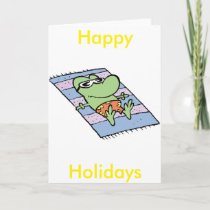 Frog Happy Holidays Cartoon Card