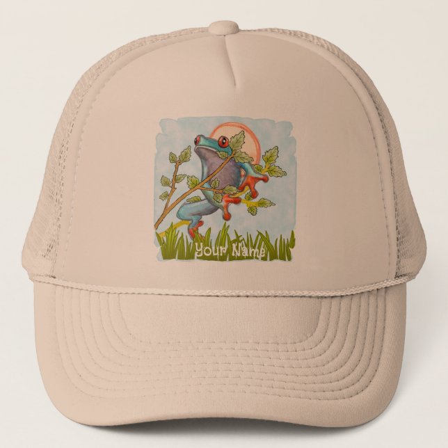 Frog Hiding  Trucker Hat (Front)