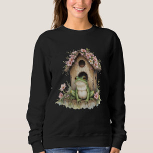 Frog House Amphibian Frog Mama Aesthetic Floral Gi Sweatshirt