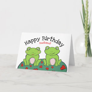 Frog husband birthday day card