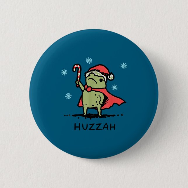 Frog Huzzah Frog Knight Funny Sword Meme Quote Chr 6 Cm Round Badge (Front)