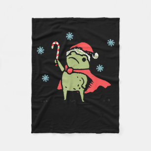 Frog Huzzah Frog Knight Funny Sword Meme Quote Chr Fleece Blanket