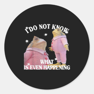 Frog I Do Not Know What Is Even Happening  Classic Round Sticker
