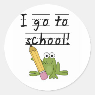 Frog I Go To School Tshirts and Gifts Classic Round Sticker
