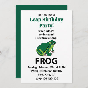 Frog  I Just Take A Leap Frog Birthday Invitation