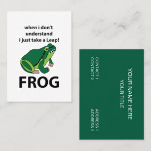 Frog  I Just Take A Leap Frog Business Card