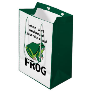 Frog I Just Take A Leap Frog Medium Gift Bag
