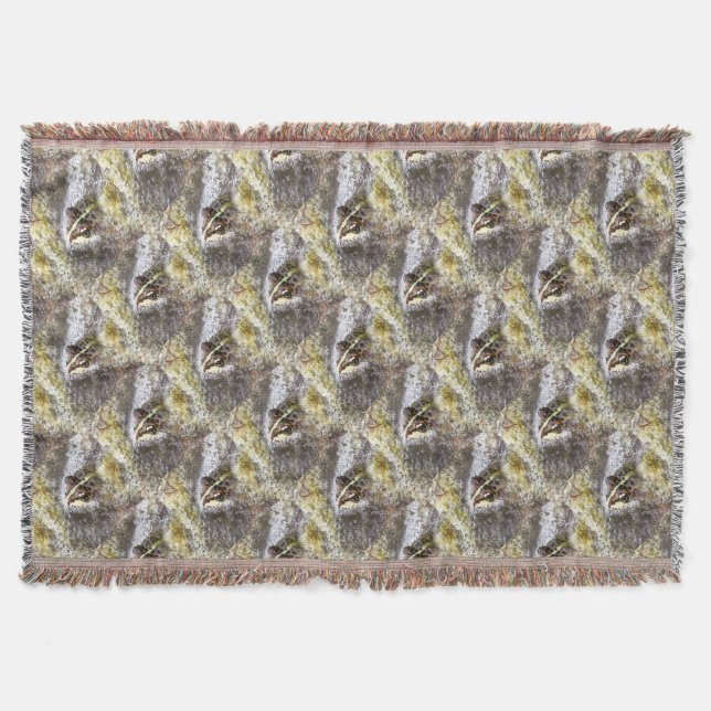 Frog Immersed In Water Bubbles and Frogspawn Throw Blanket (Front)