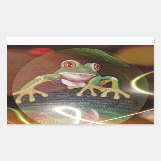 Frog in a Bubble Rectangular Sticker