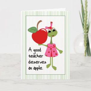 Frog in a Dress Good Teacher Thank You Card