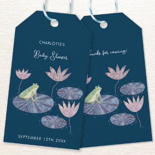 Frog in a Lily Pond Cute Baby Shower Thank You Gift Tags