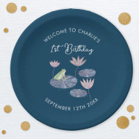Frog in a Lily Pond Cute First 1st Birthday Party