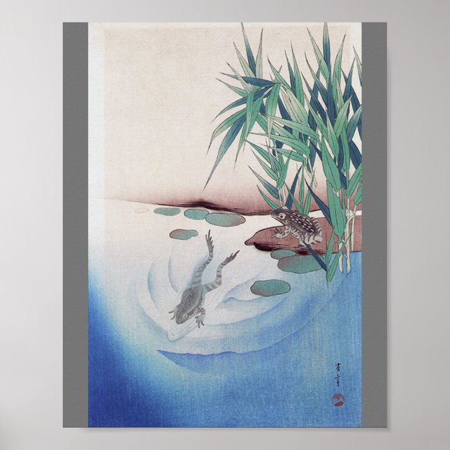 Frog in a Pond, Watanabe Seitei Poster (Front)