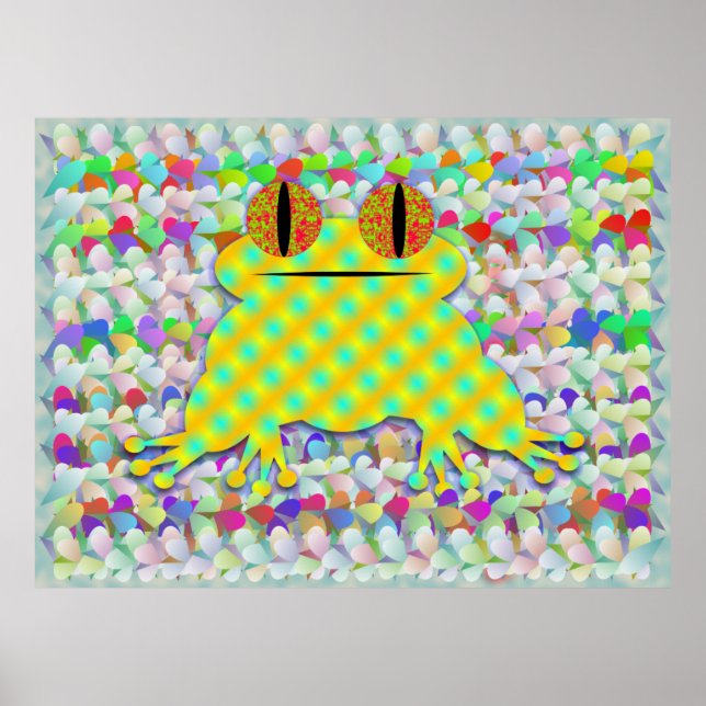 Frog In A Sea Of Petals Poster (Front)