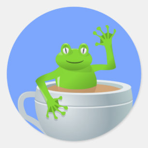 Frog in a Tea Classic Round Sticker