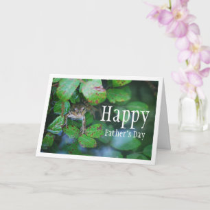 Frog in Leafy Pond Portrait Card