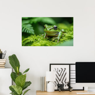 frog in new forest mossy undergrowth  poster