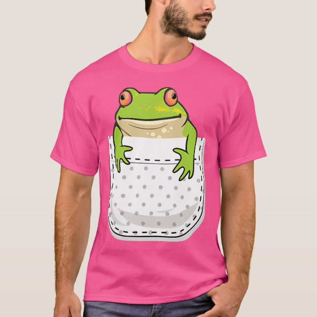 Frog In Pocke Funny Frog Frog Lover T-Shirt (Front)