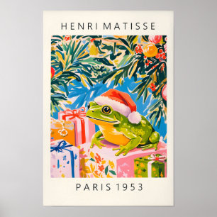 Frog In Santa Hat, Funny Christmas Decor, Henri Ma Poster
