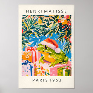 Frog In Santa Hat, Funny Christmas Decor, Henri Ma Poster