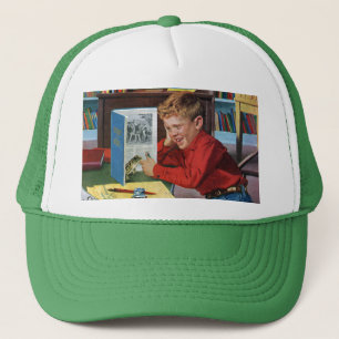 Frog in the Library Trucker Hat