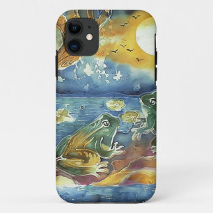 Frog in the Moonlight Painting Case-Mate iPhone Case