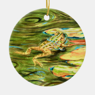 Frog in the Pond - Ceramic Tree Decoration