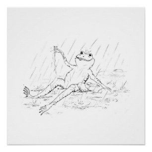 Frog in the rain print (part 3 of a set)