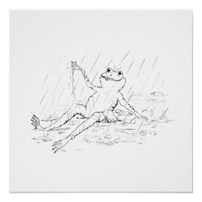 Frog in the rain print (part 3 of a set) (Front)