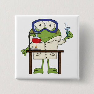 Frog in the Science Lab 15 Cm Square Badge