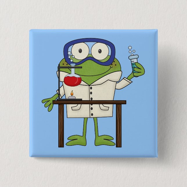 Frog in the Science Lab 15 Cm Square Badge (Front)