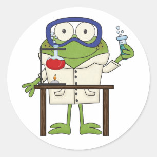 Frog in the Science Lab Classic Round Sticker