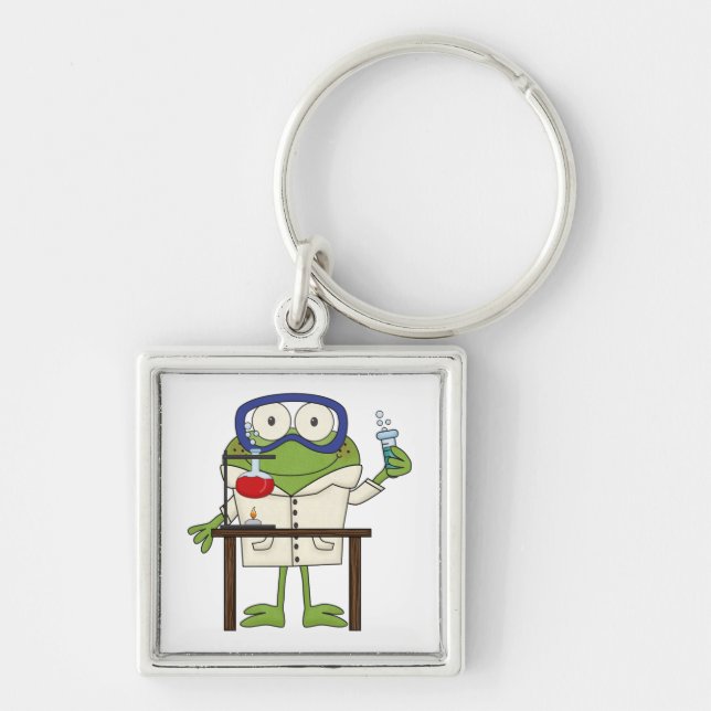 Frog in the Science Lab Key Ring (Front)