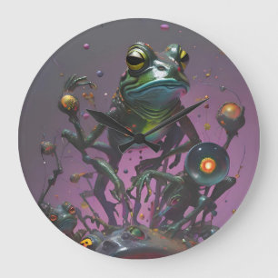 Frog It All II  Large Clock